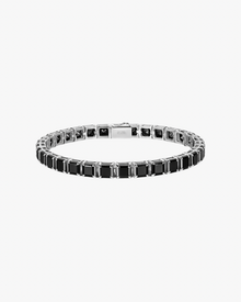VERDANORA 4mm Black Moissanite Tennis Bracelet – VVS – White Gold-Plated S925
