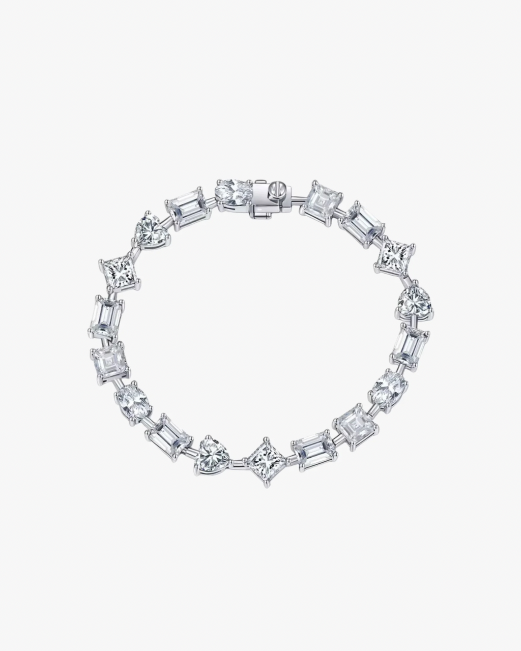 Verdanora Princess Cut Moissanite Bracelet – 925 Sterling Silver, VVS Brilliance