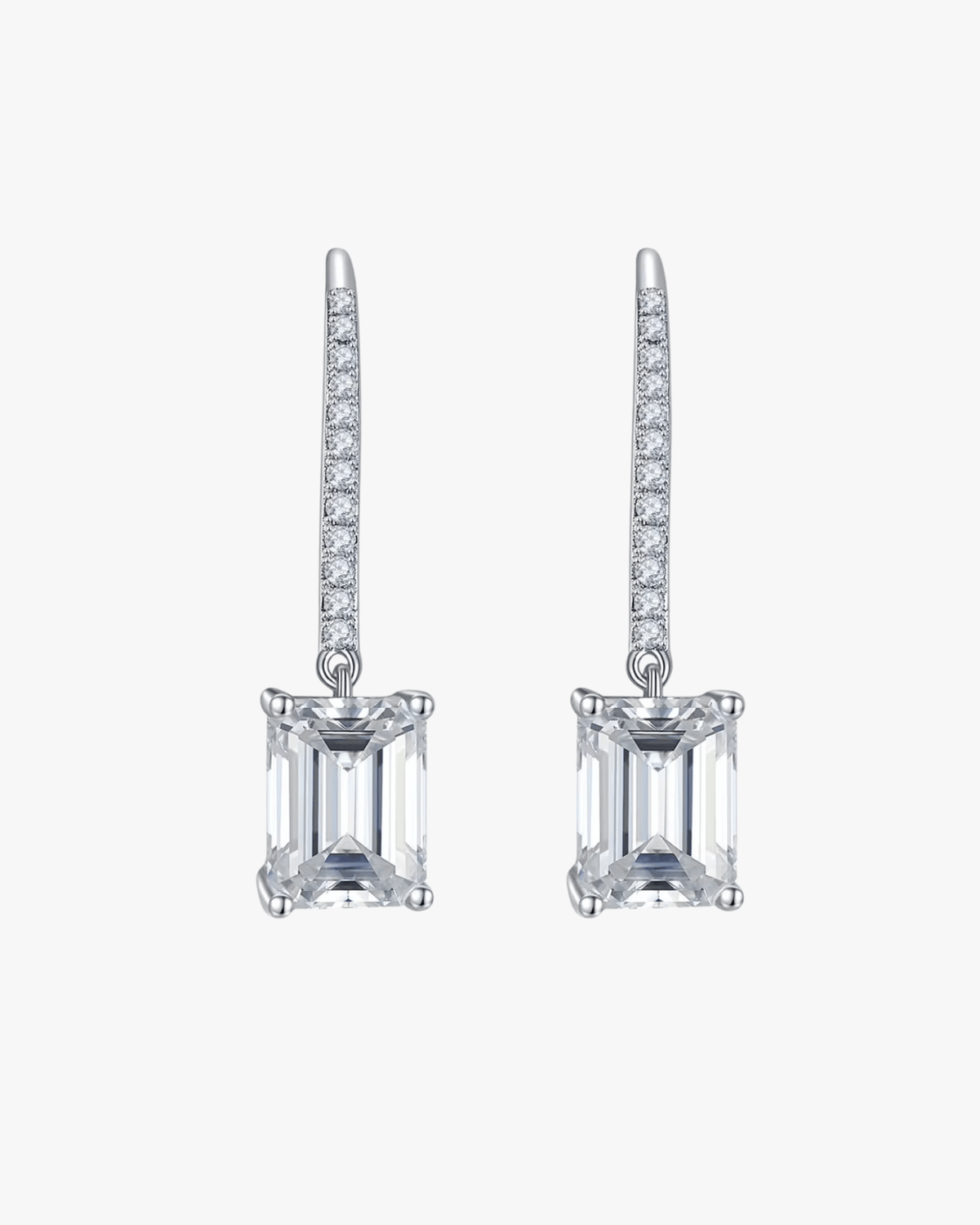 Verdanora Emerald Drop Moissanite Earrings – 925 Sterling Silver, VVS Brilliance
