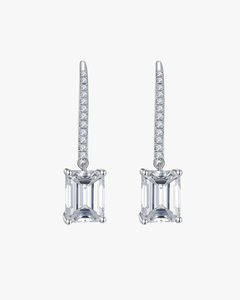 Verdanora Emerald Drop Moissanite Earrings – 925 Sterling Silver, VVS Brilliance