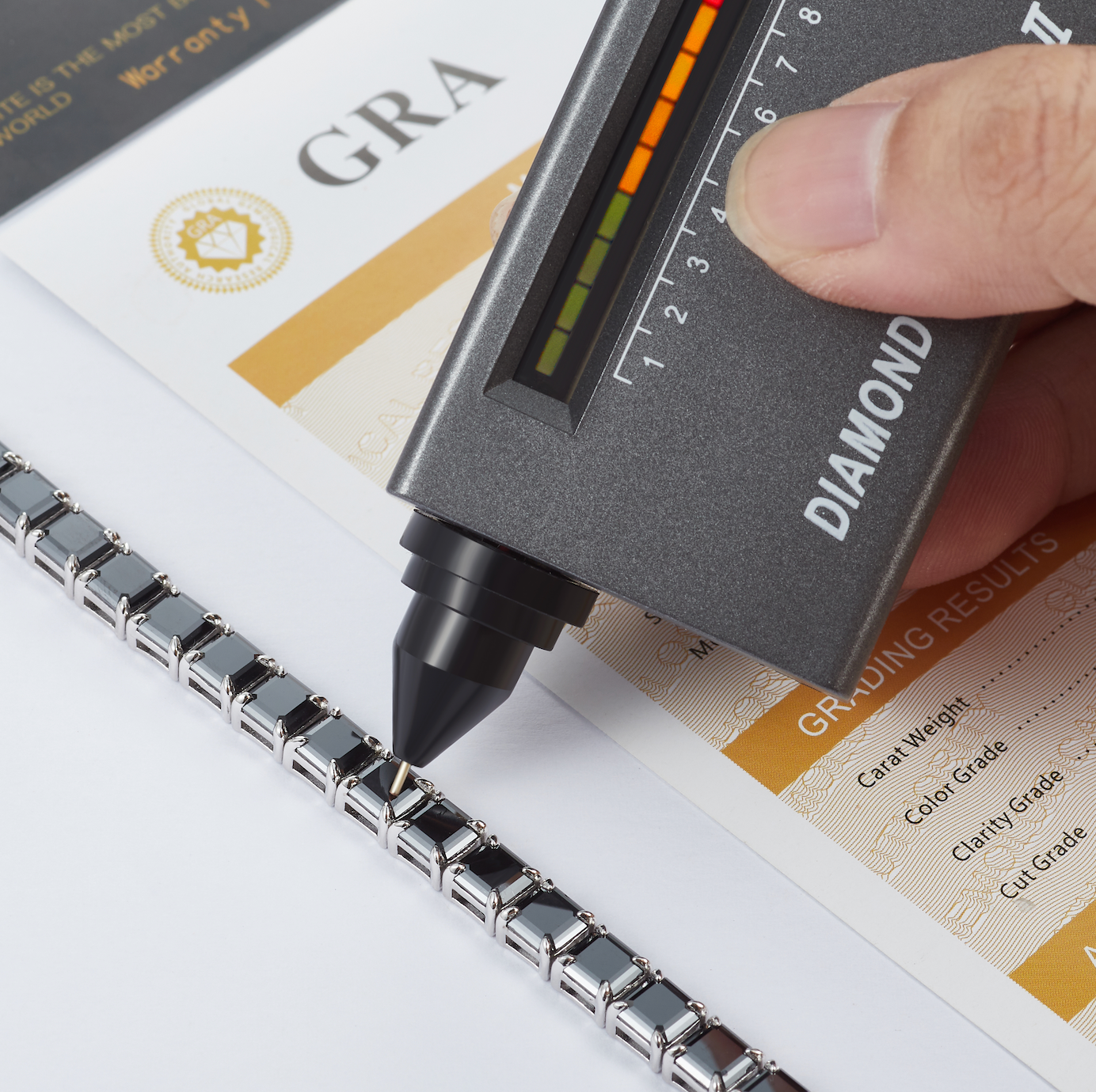 VERDANORA 4mm Black Moissanite Tennis Bracelet – VVS – White Gold-Plated S925