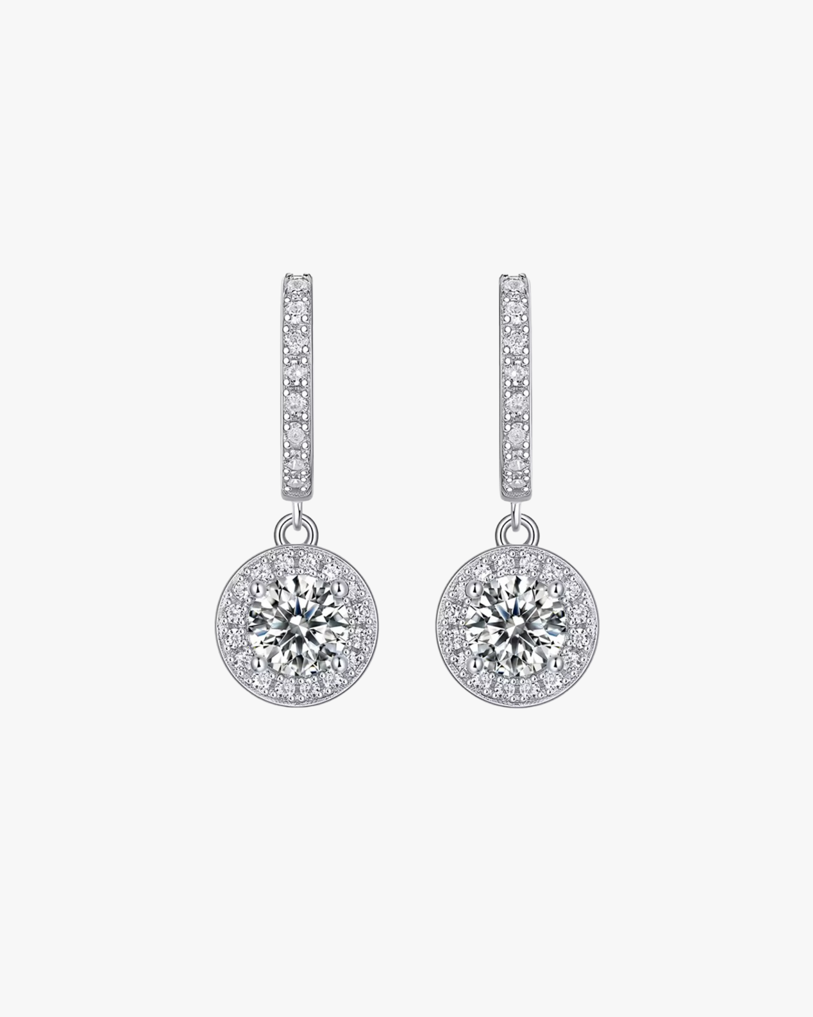 Verdanora Drop Moissanite Hoop Earrings – 925 Sterling Silver, VVS Radiance