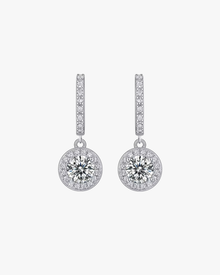 Verdanora Drop Moissanite Hoop Earrings – 925 Sterling Silver, VVS Radiance