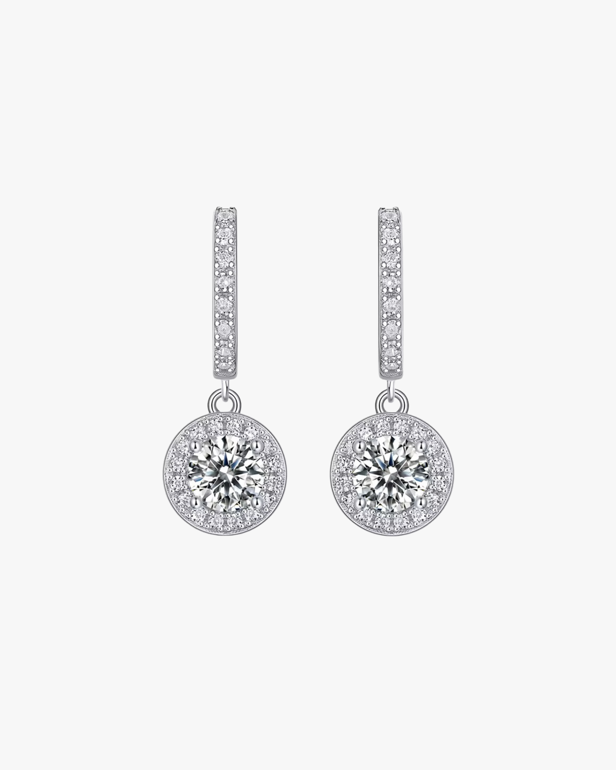 Verdanora Drop Moissanite Hoop Earrings – 925 Sterling Silver, VVS Radiance
