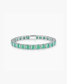 VERDANORA 4mm Blue Moissanite Tennis Bracelet – VVS – White Gold-Plated S925