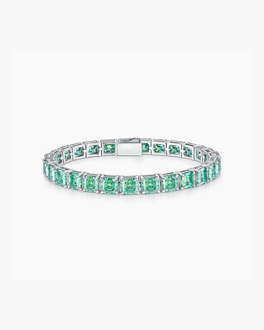 VERDANORA 4mm Blue Moissanite Tennis Bracelet – VVS – White Gold-Plated S925