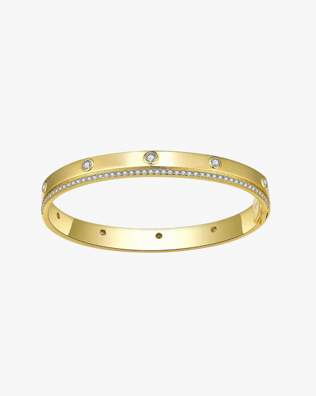 VERDANORA Reversible Moissanite Bangle – 2.8mm – 18K Gold-Plated S925