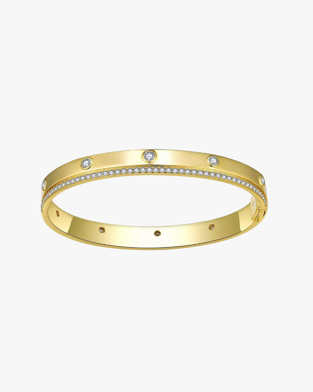 VERDANORA Reversible Moissanite Bangle – 2.8mm – 18K Gold-Plated S925
