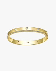 VERDANORA Reversible Moissanite Bangle – 2.8mm – 18K Gold-Plated S925
