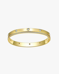 VERDANORA Reversible Moissanite Bangle – 2.8mm – 18K Gold-Plated S925