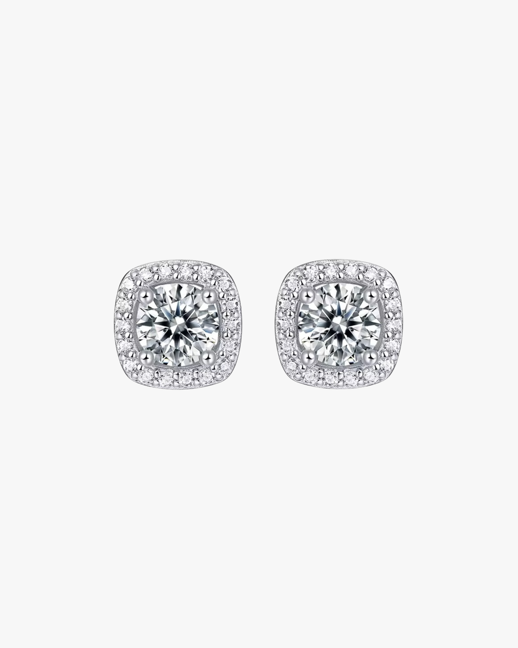 Verdanora Iced Moissanite Stud Earring – 925 Sterling Silver, VVS Brilliance