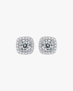 Verdanora Iced Moissanite Stud Earring – 925 Sterling Silver, VVS Brilliance
