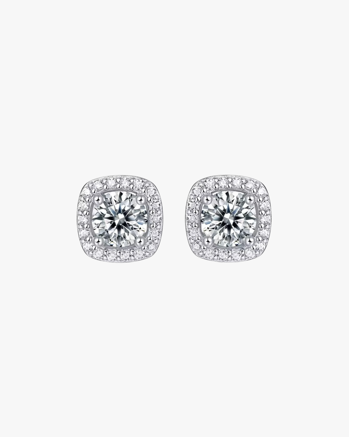 Verdanora Iced Moissanite Stud Earring – 925 Sterling Silver, VVS Brilliance