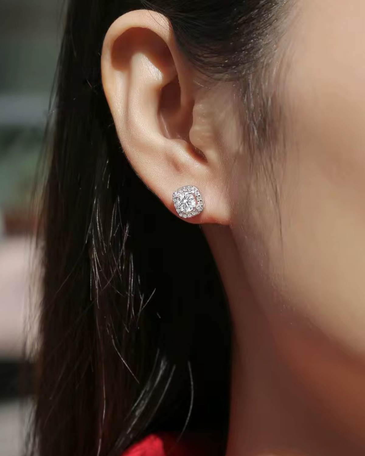 Verdanora Iced Moissanite Stud Earring – 925 Sterling Silver, VVS Brilliance