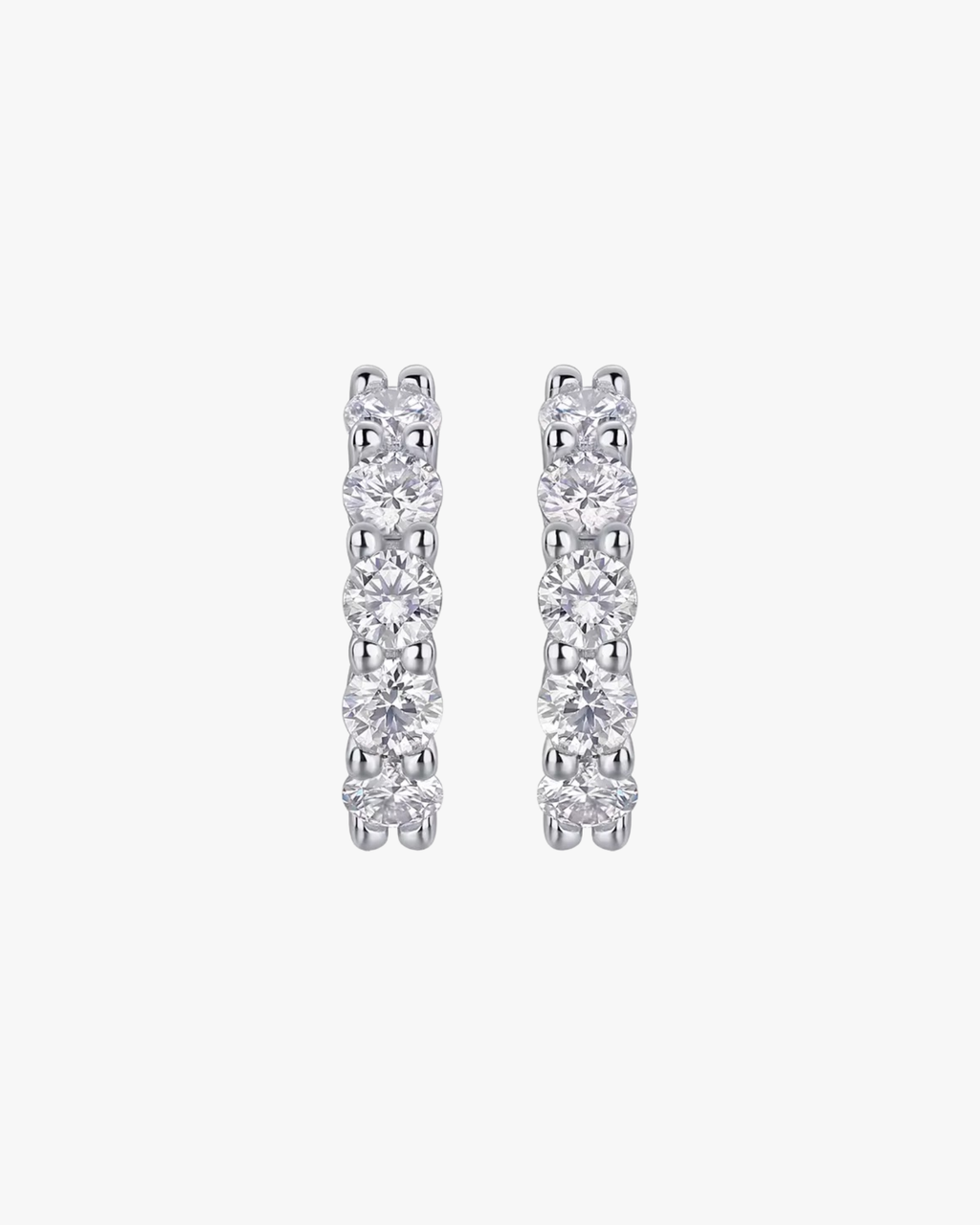 Verdanora Iced Moissanite Hoop Earrings – 925 Sterling Silver, Full VVS Circle