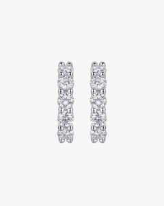 Verdanora Iced Moissanite Hoop Earrings – 925 Sterling Silver, Full VVS Circle