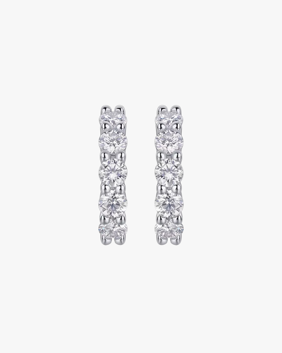 Verdanora Iced Moissanite Hoop Earrings – 925 Sterling Silver, Full VVS Circle