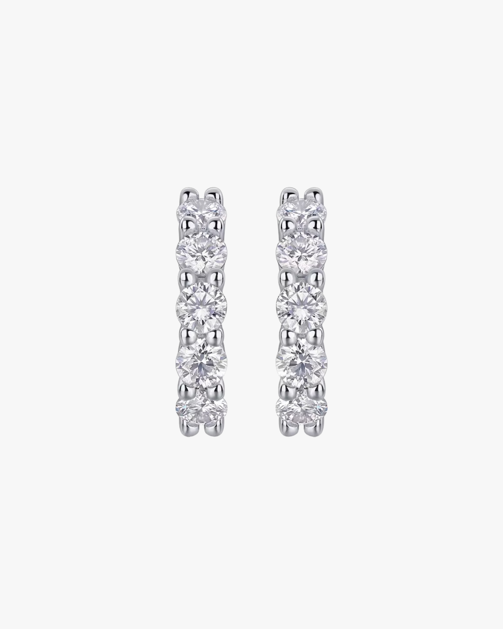 Verdanora Iced Moissanite Hoop Earrings – 925 Sterling Silver, Full VVS Circle
