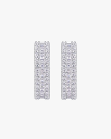 Verdanora Baguette Moissanite Hoop Earrings – 925 Sterling Silver, VVS Brilliance