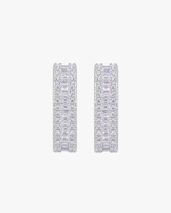 Verdanora Baguette Moissanite Hoop Earrings – 925 Sterling Silver, VVS Brilliance