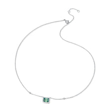 VERDANORA Emerald-Cut Green Moissanite Necklace – 2ct VVS1 – Rhodium S925