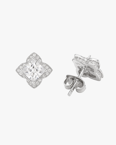VERDANORA Luxury Moissanite Earrings – 1.2ct Lily Cut Design | 925 Sterling Silver VVS Moissanite Halo Studs for Women | Elegant Gift Jewelry