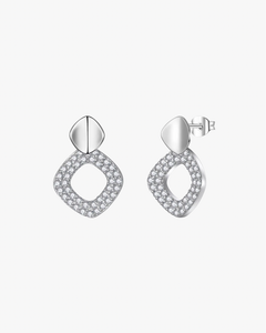 Verdanora Geometric Moissanite Stud Earrings – 925 Sterling Silver, VVS Radiance