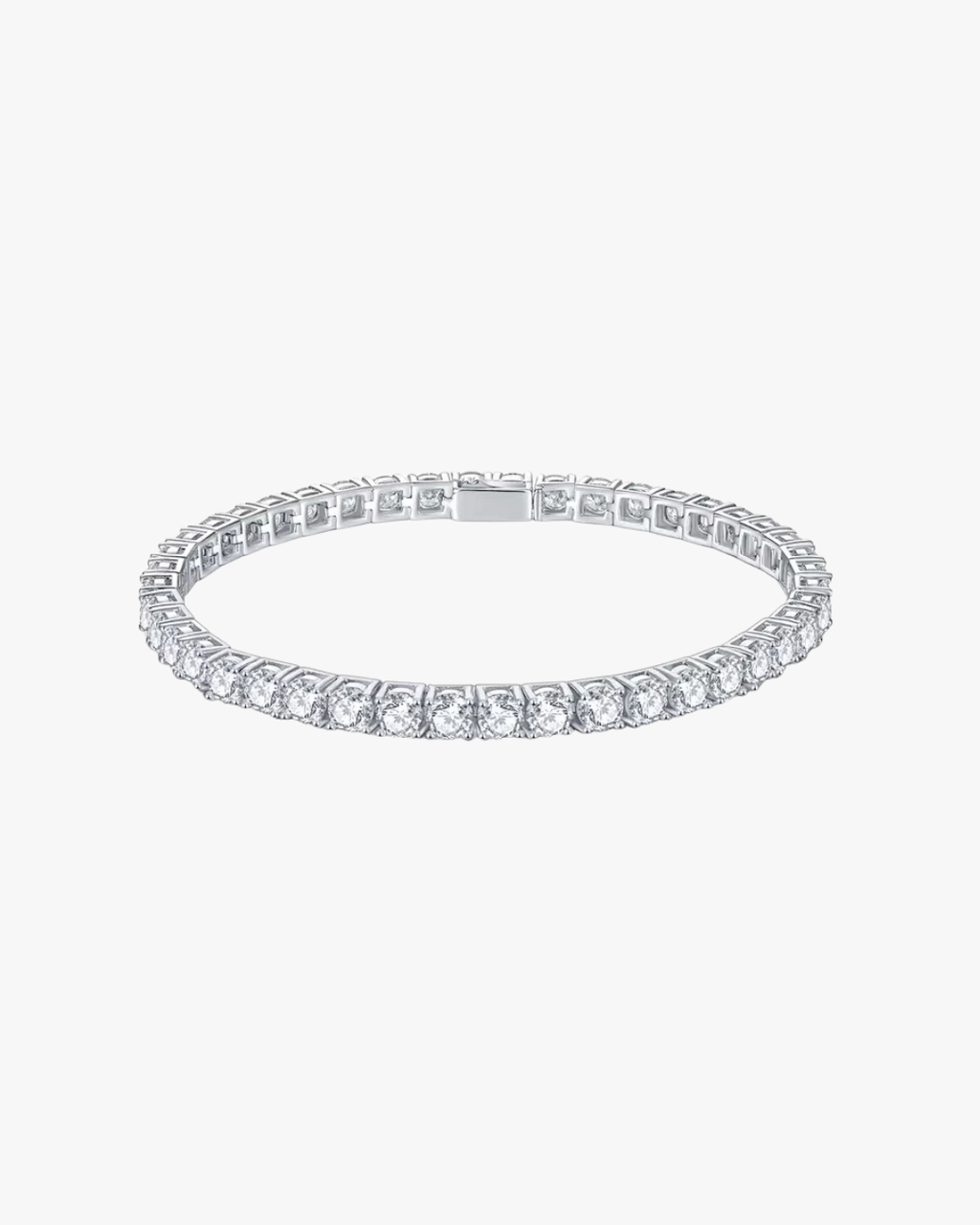 VERDANORA 6.5mm Round Moissanite Tennis Bracelet – D Color – Rhodium S925