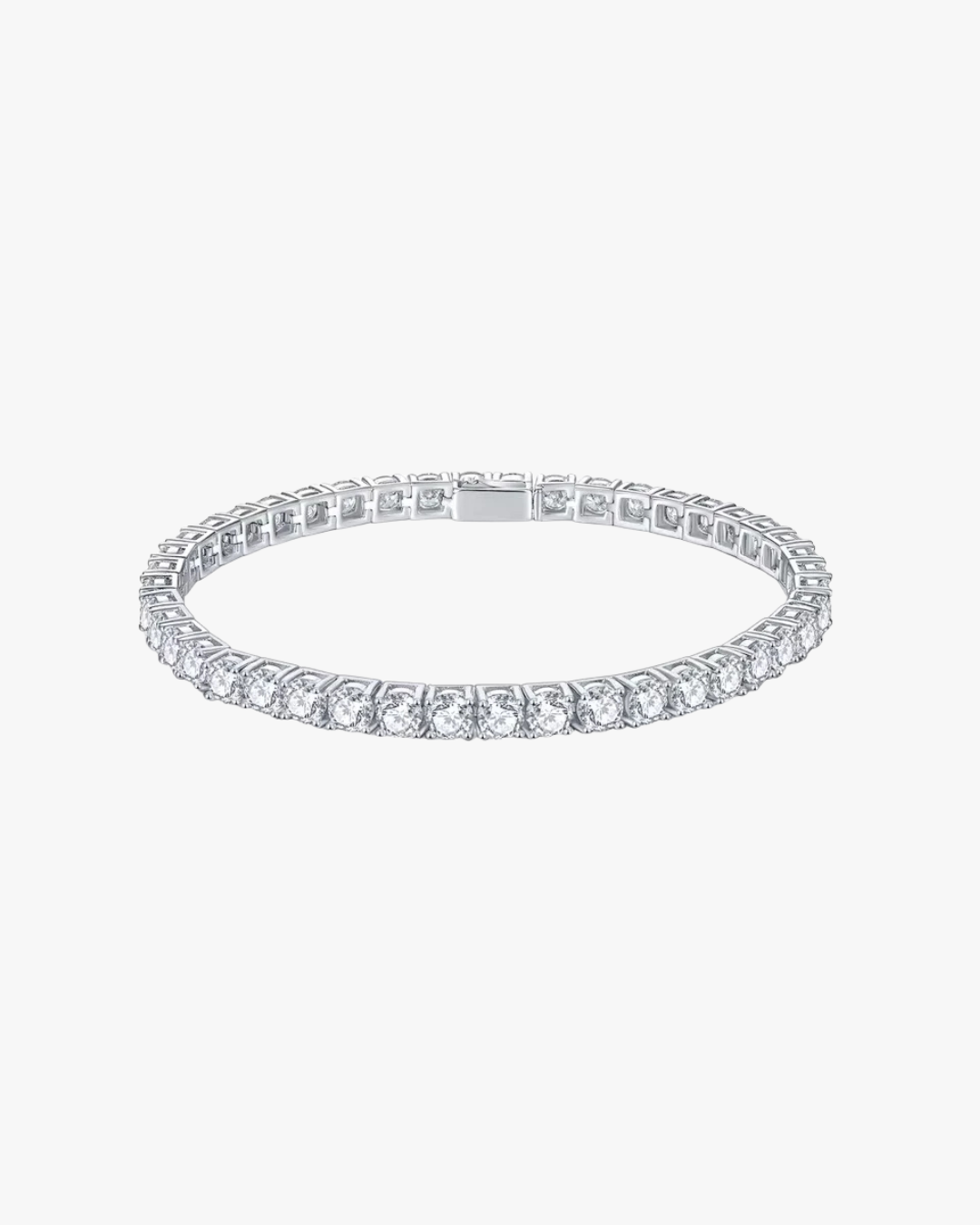 VERDANORA 6.5mm Round Moissanite Tennis Bracelet – D Color – Rhodium S925
