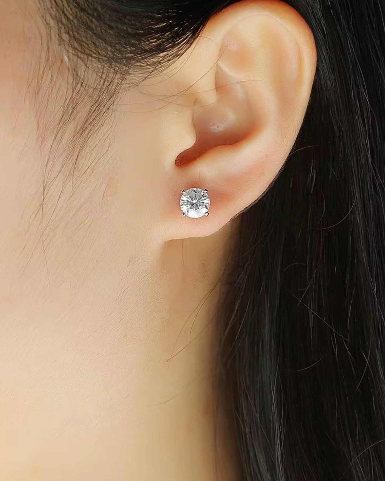 Verdanora Classic Moissanite Stud Earrings – 925 Sterling Silver, VVS Brilliance