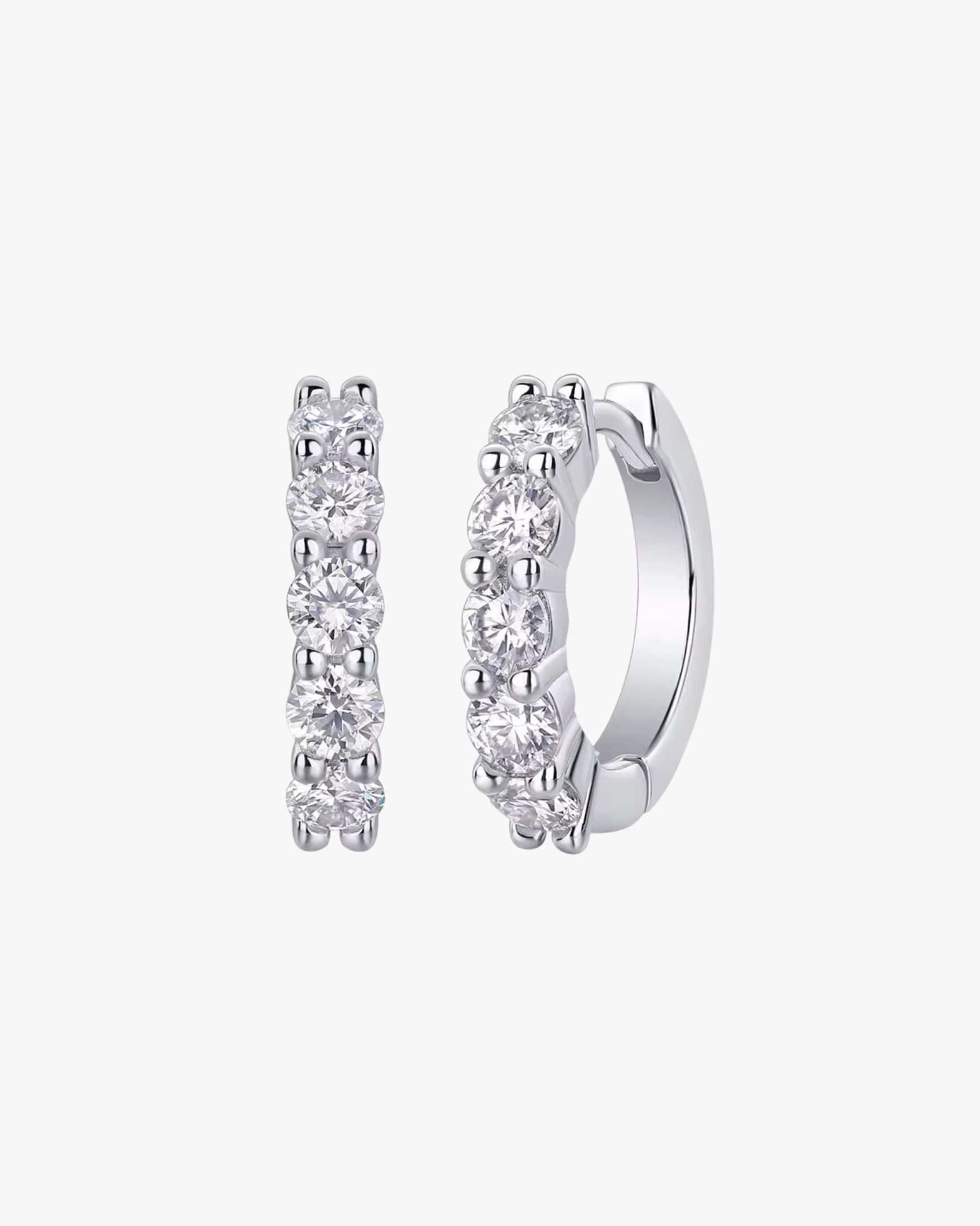 Verdanora Iced Moissanite Hoop Earrings – 925 Sterling Silver, Full VVS Circle