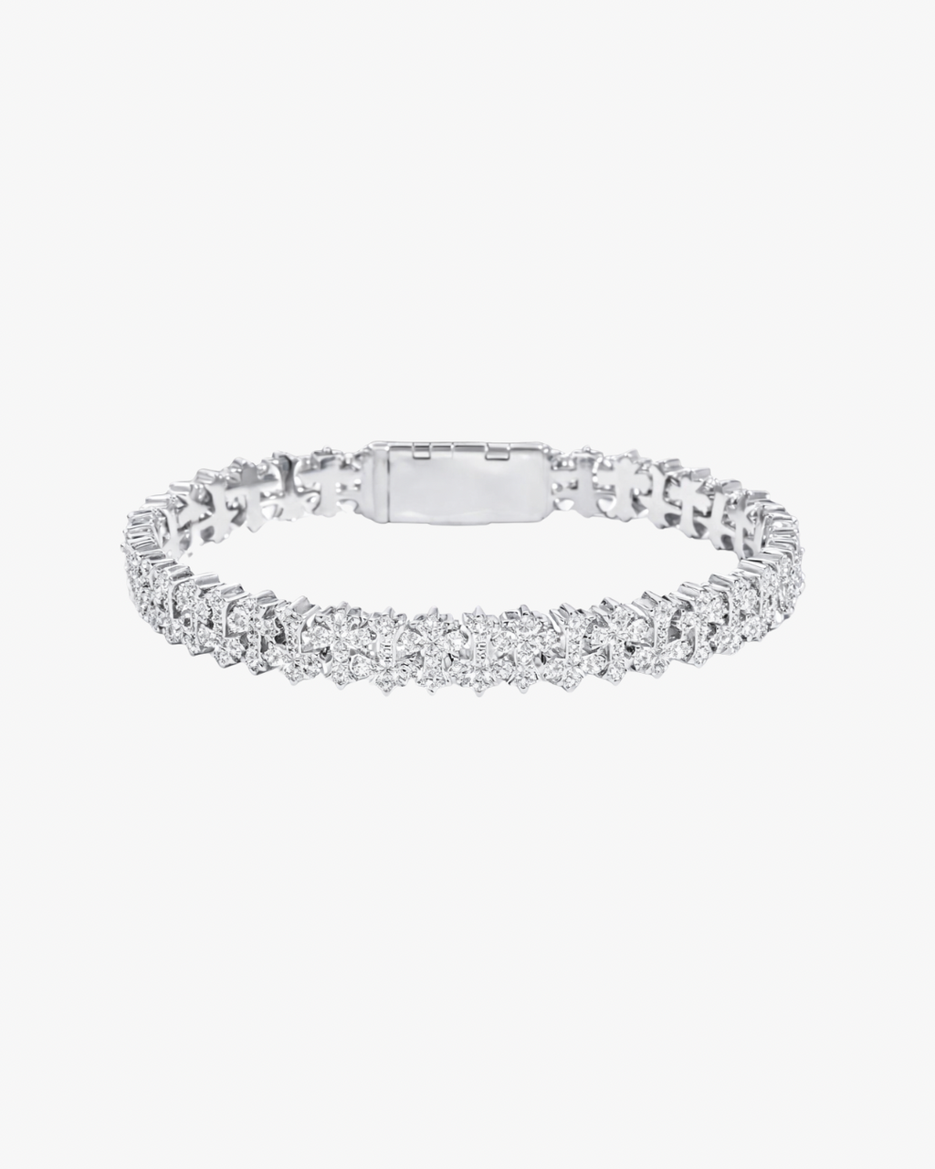 Verdanora Cross-Link Moissanite Bracelet – 925 Sterling Silver, VVS Brilliance