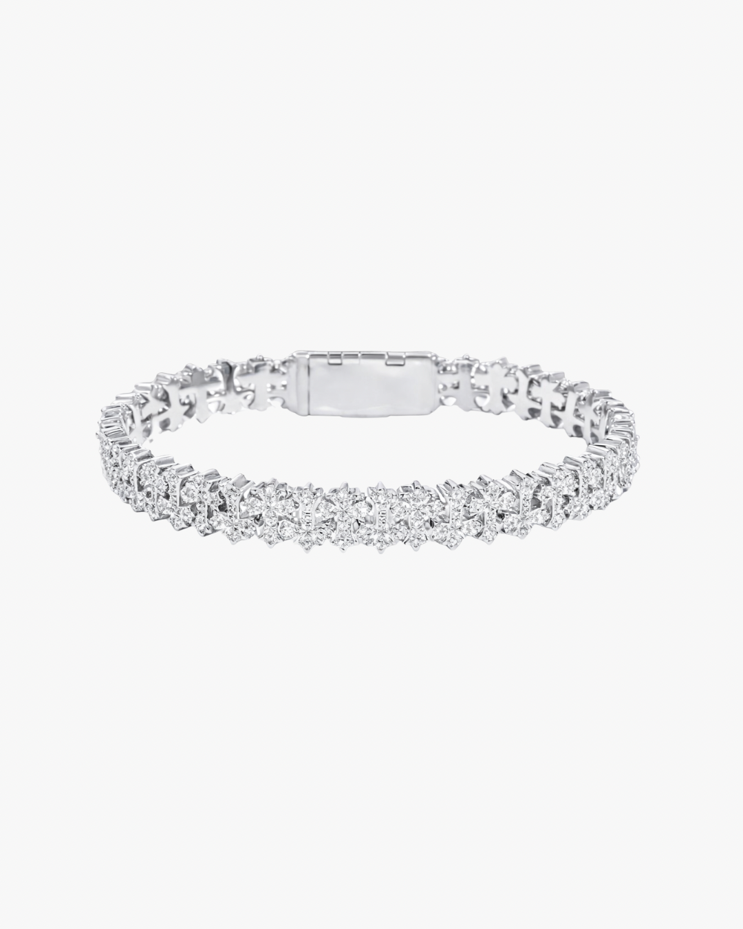 Verdanora Cross-Link Moissanite Bracelet – 925 Sterling Silver, VVS Brilliance