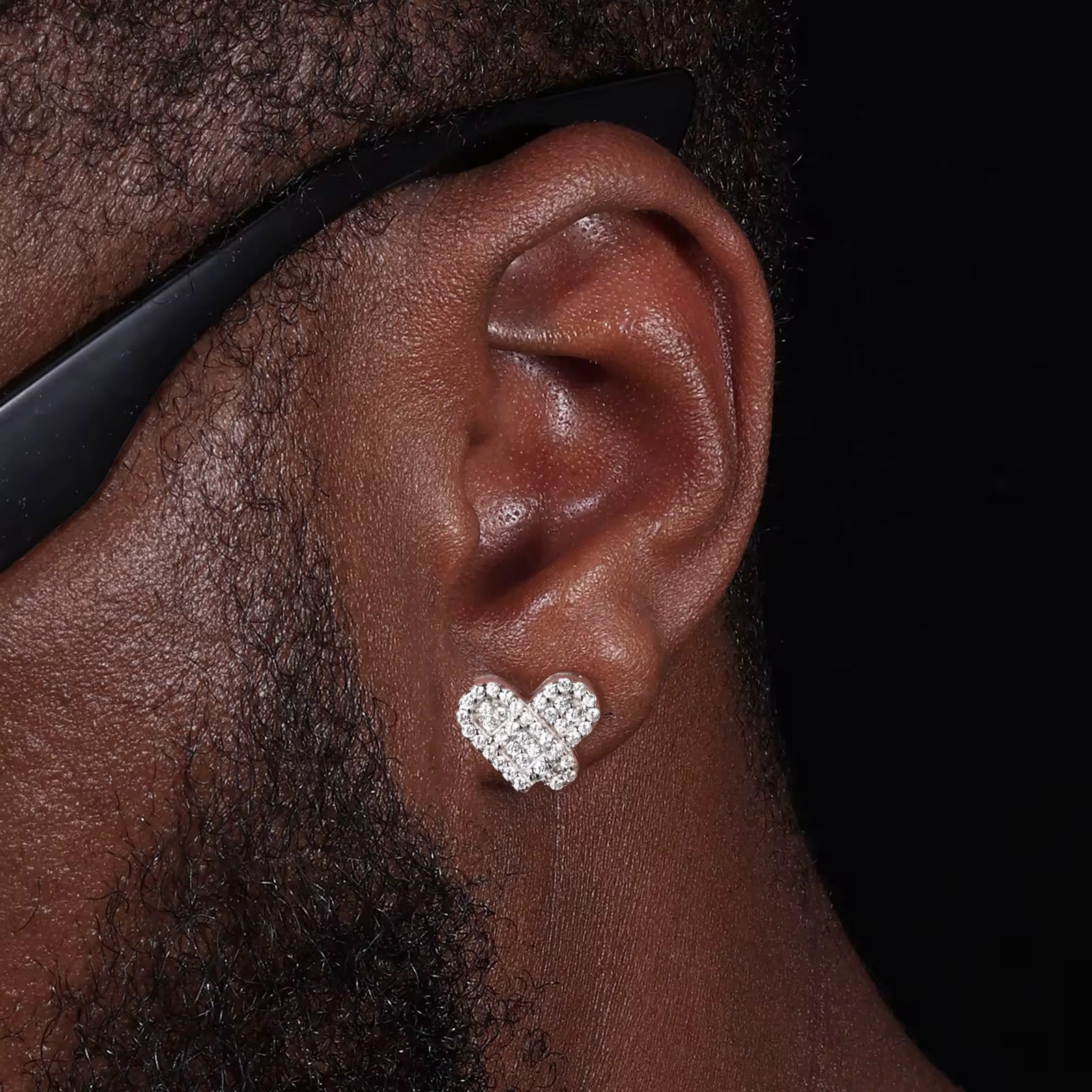 Verdanora Double Heart Earrings – VVS Moissanite in 925 Silver