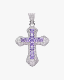 Verdanora Luxury Cross Pendant – Handcrafted with Colored Zircon Stones