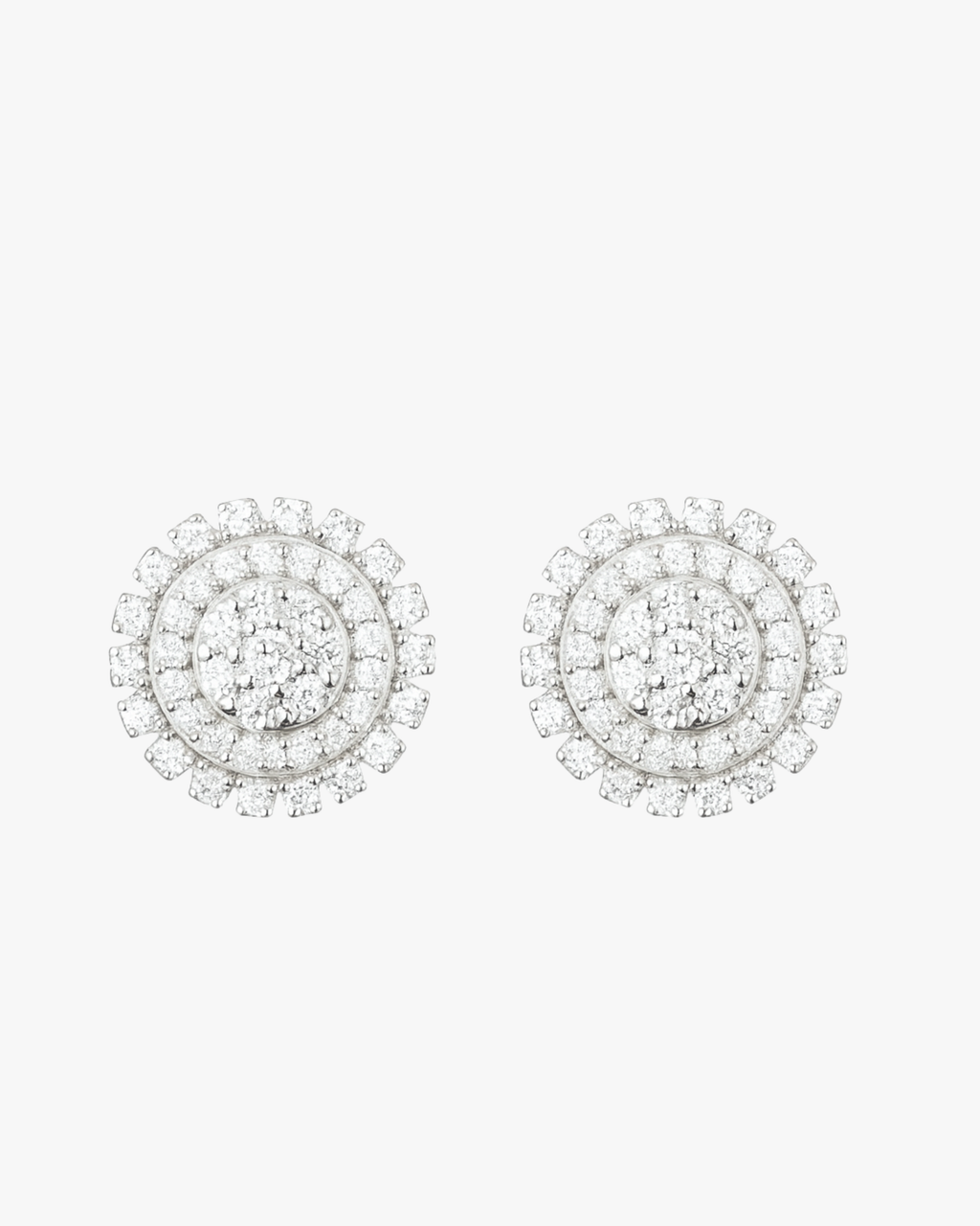 Verdanora Bloom Halo Stud Earrings – 925 Sterling Silver with VVS Moissanite
