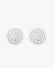 Verdanora Bloom Halo Stud Earrings – 925 Sterling Silver with VVS Moissanite