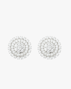 Verdanora Bloom Halo Stud Earrings – 925 Sterling Silver with VVS Moissanite