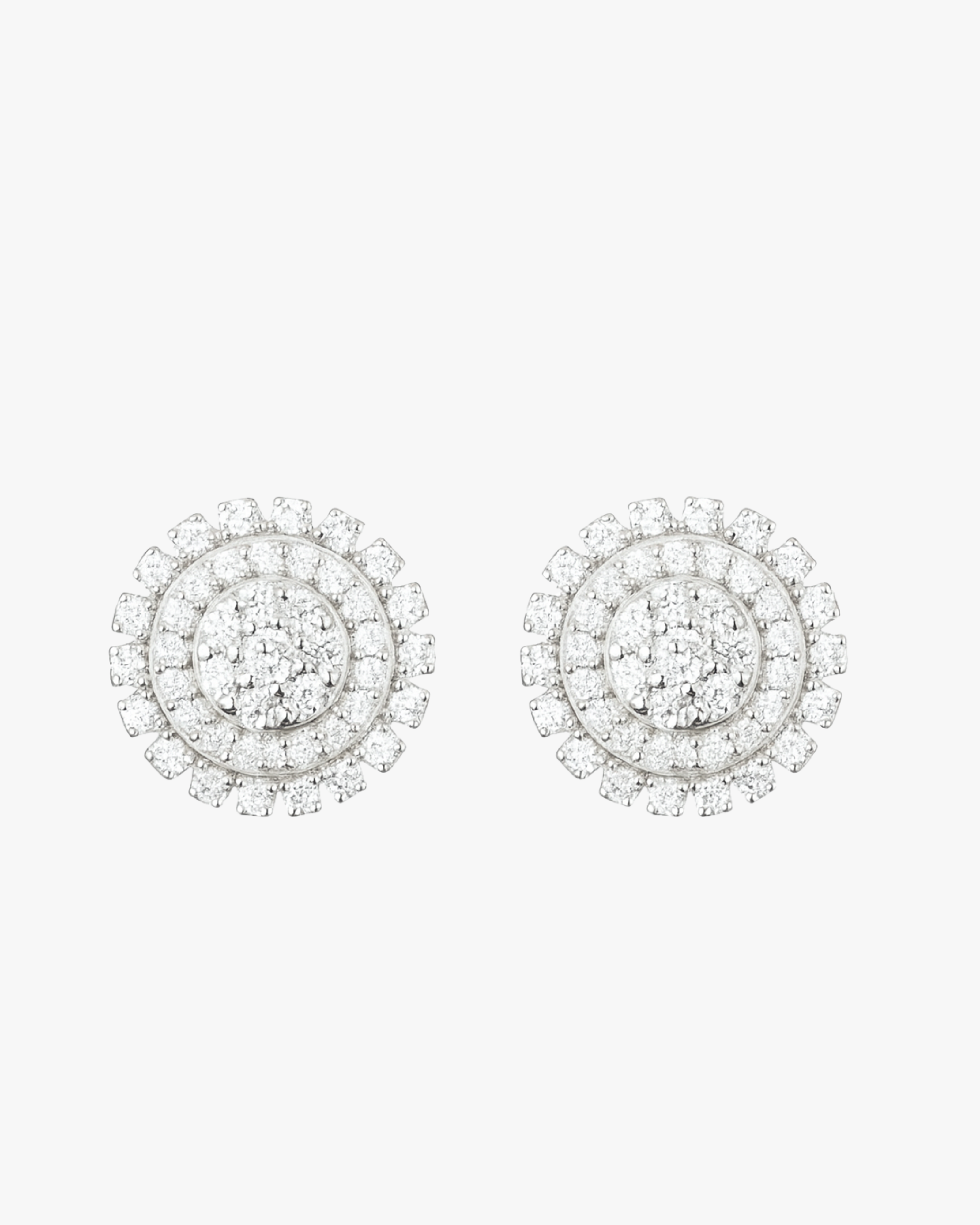 Verdanora Bloom Halo Stud Earrings – 925 Sterling Silver with VVS Moissanite