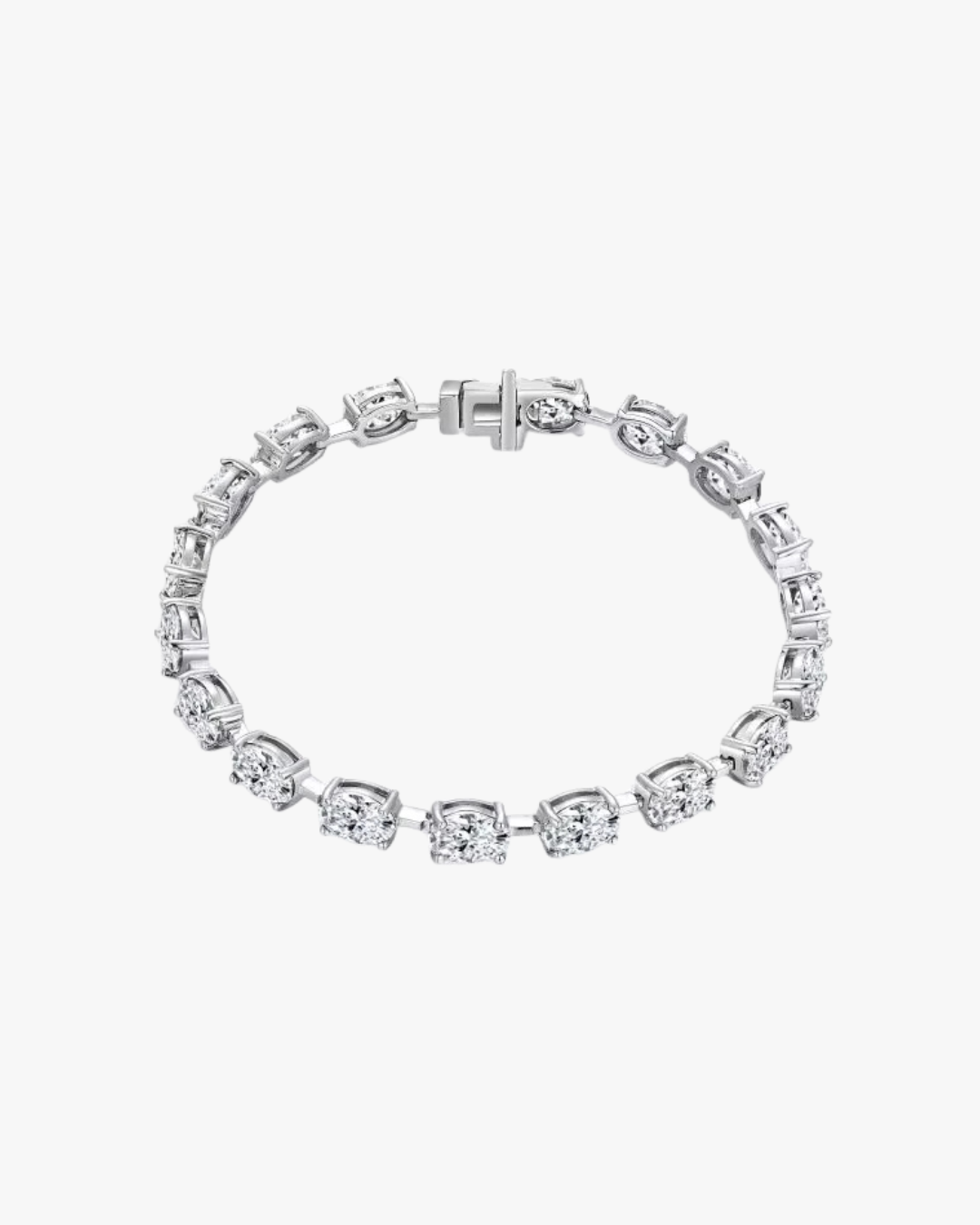 VERDANORA Oval Clear Moissanite Tennis Bracelet – 925 Sterling Silver – Unisex