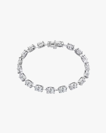 VERDANORA Oval Clear Moissanite Tennis Bracelet – 925 Sterling Silver – Unisex