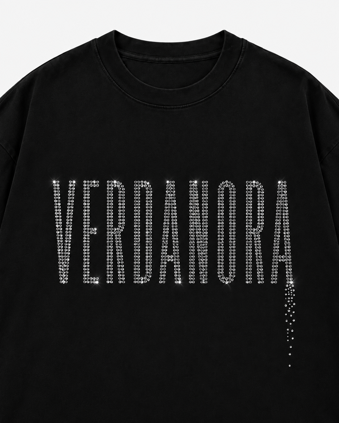 Verdanora Signature Crystal Drop Tee — Noir