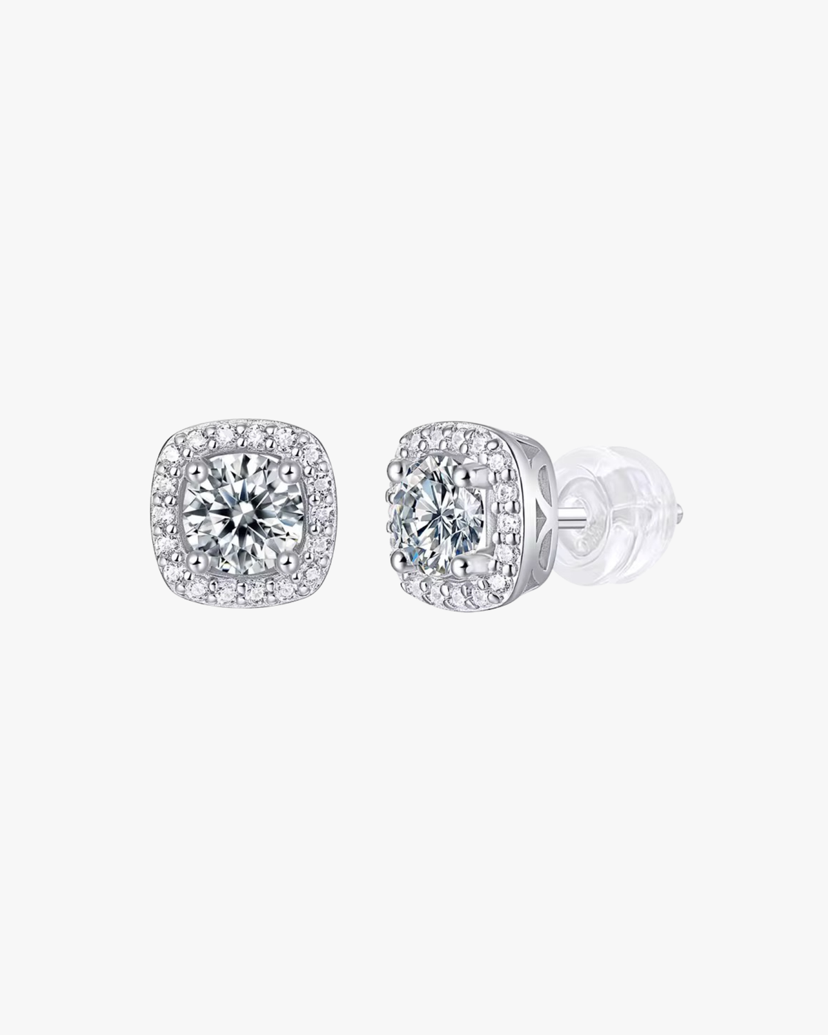Verdanora Iced Moissanite Stud Earring – 925 Sterling Silver, VVS Brilliance