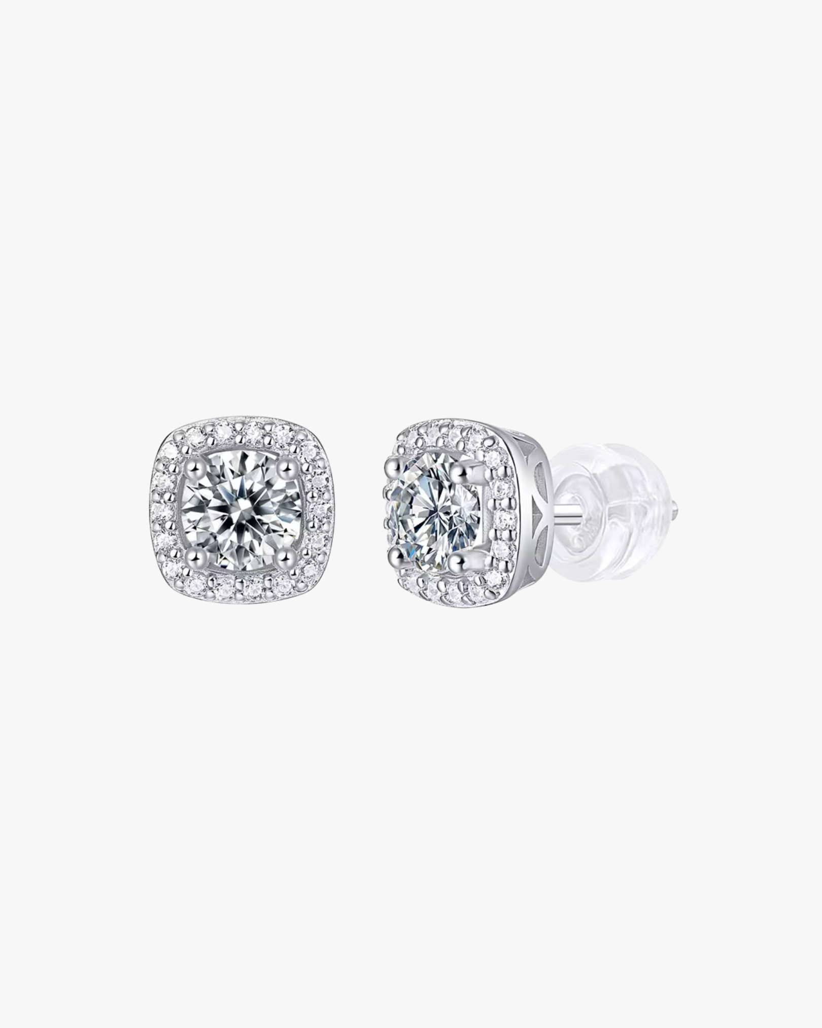 Verdanora Iced Moissanite Stud Earring – 925 Sterling Silver, VVS Brilliance