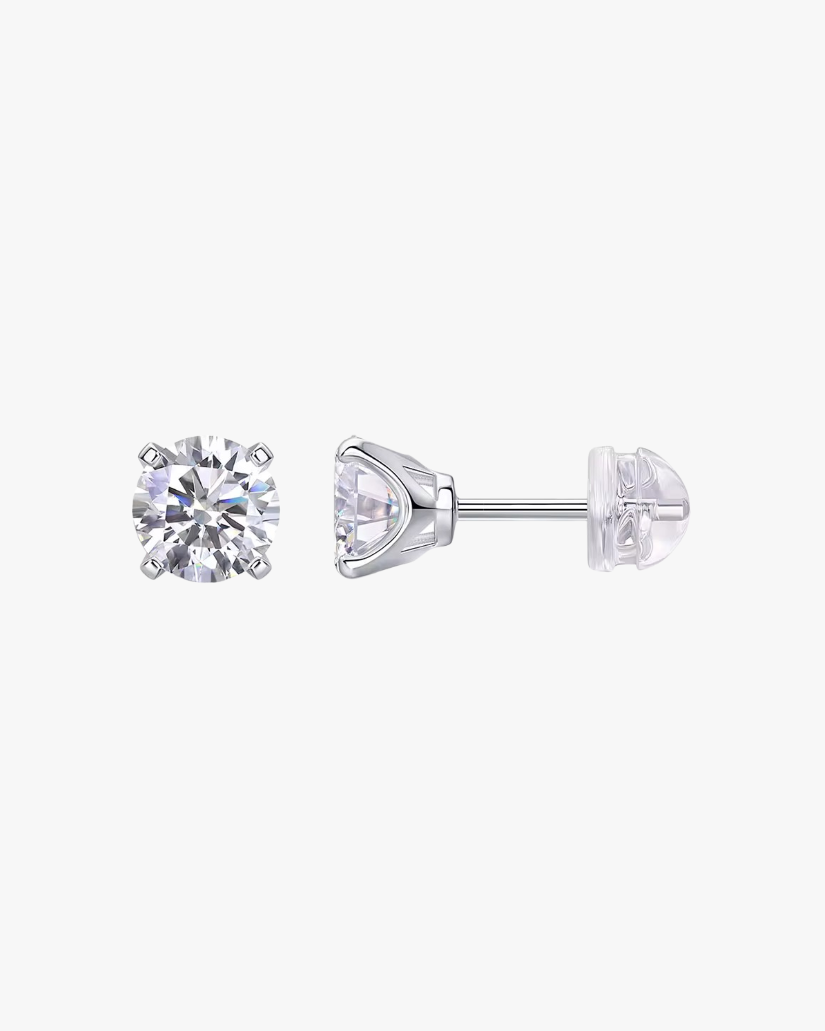 Verdanora Classic Moissanite Stud Earrings – 925 Sterling Silver, VVS Brilliance