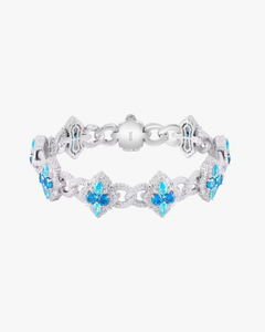 VERDANORA Blue Clover Iced Link Bracelet – Moissanit S925
