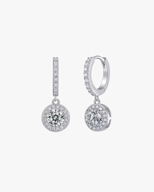Verdanora Drop Moissanite Hoop Earrings – 925 Sterling Silver, VVS Radiance