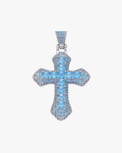Verdanora Luxury Cross Pendant – Handcrafted with Colored Zircon Stones