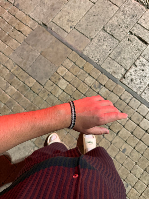 Verdanora Black Fusion Tennis Bracelet Enamel Stone Design