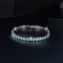VERDANORA 4mm Blue Moissanite Tennis Bracelet – VVS – White Gold-Plated S925